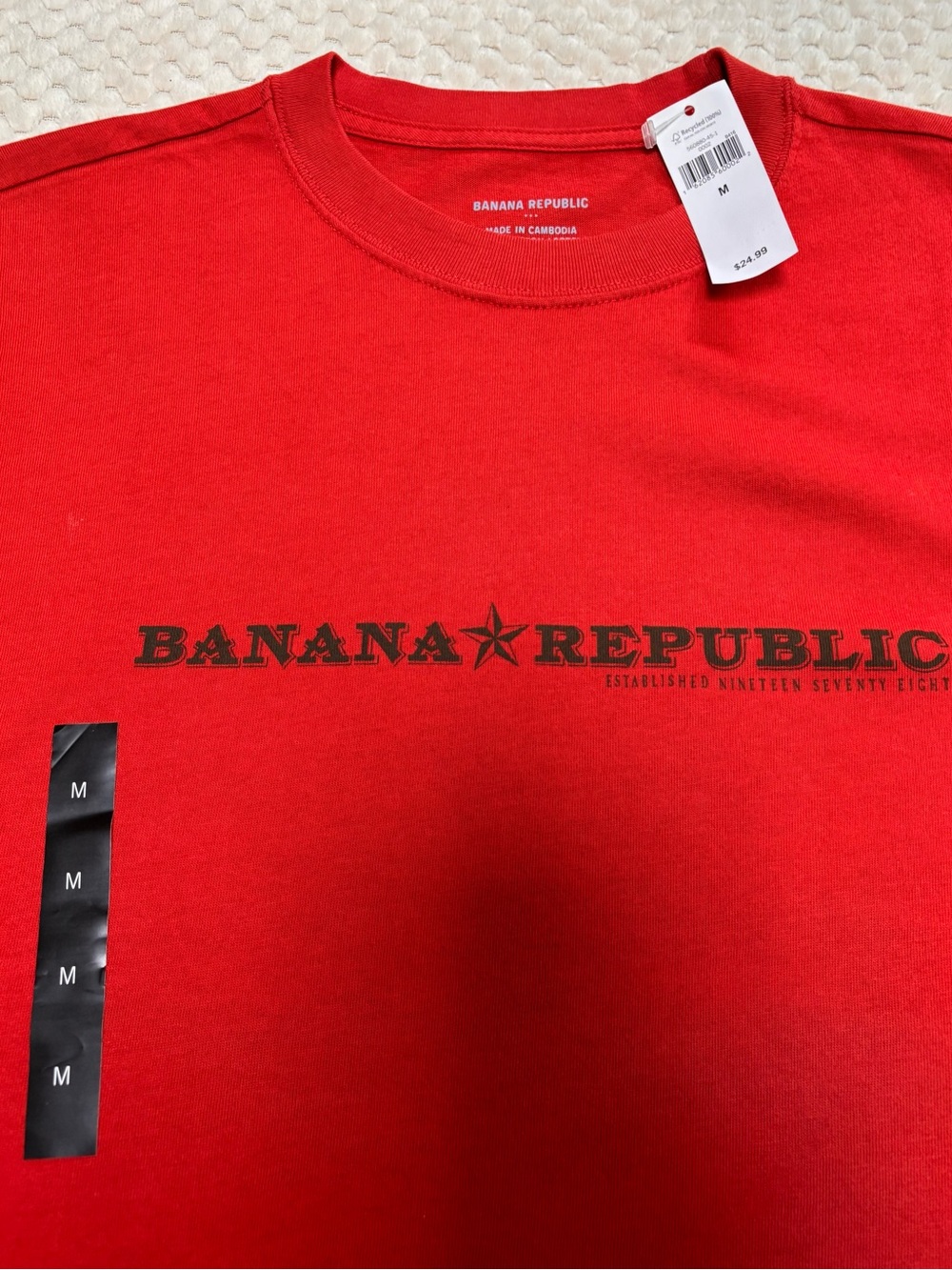 Banana Republic Red Logo T-Shirt Vintage 2009 NWT Mens Size Medium